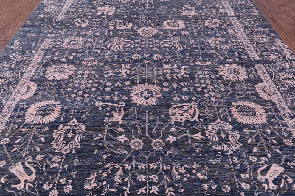 8' 11" X 12' 0" Persian Wool & Silk Handmade Rug - Q15747