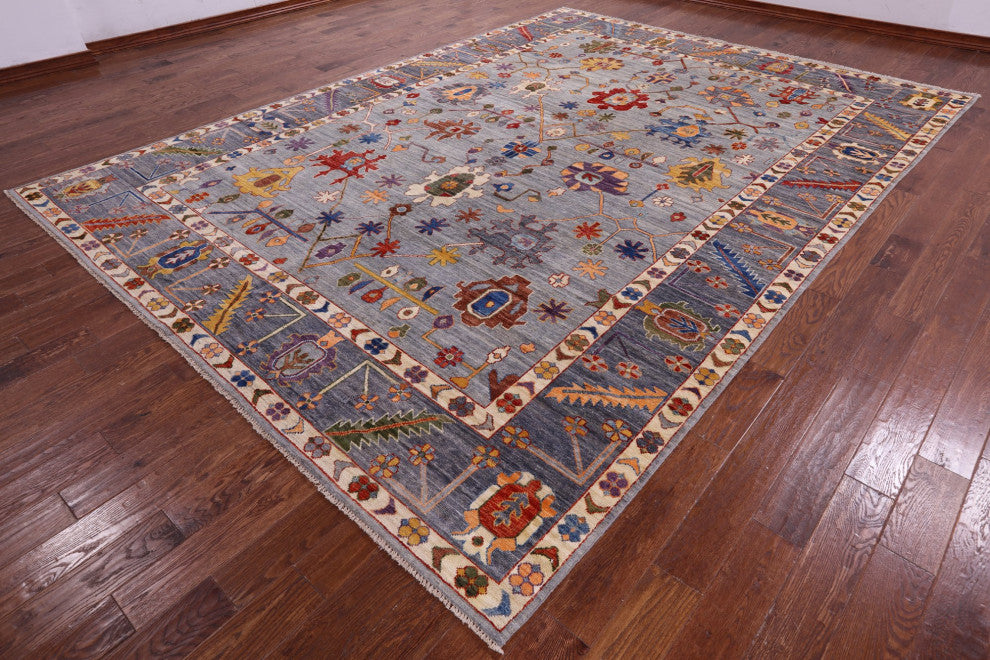 9' 9" X 13' 5" Turkish Oushak Hand Knotted Wool Rug - Q12405