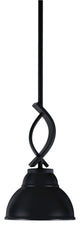 Cavella Stem Mini Pendant, Matte Black Finish, 7" Matte Black Mesh Metal Shade