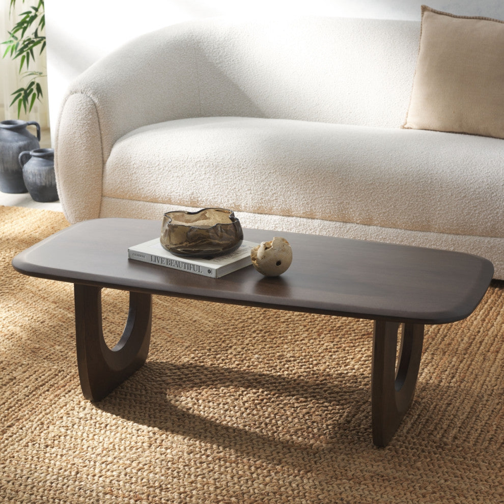 Safavieh Couture Cassiette Wood Coffee Table, Walnut
