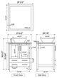 30" Modern Vanity Sink Base, Mirror and Vessel Sink, Gray