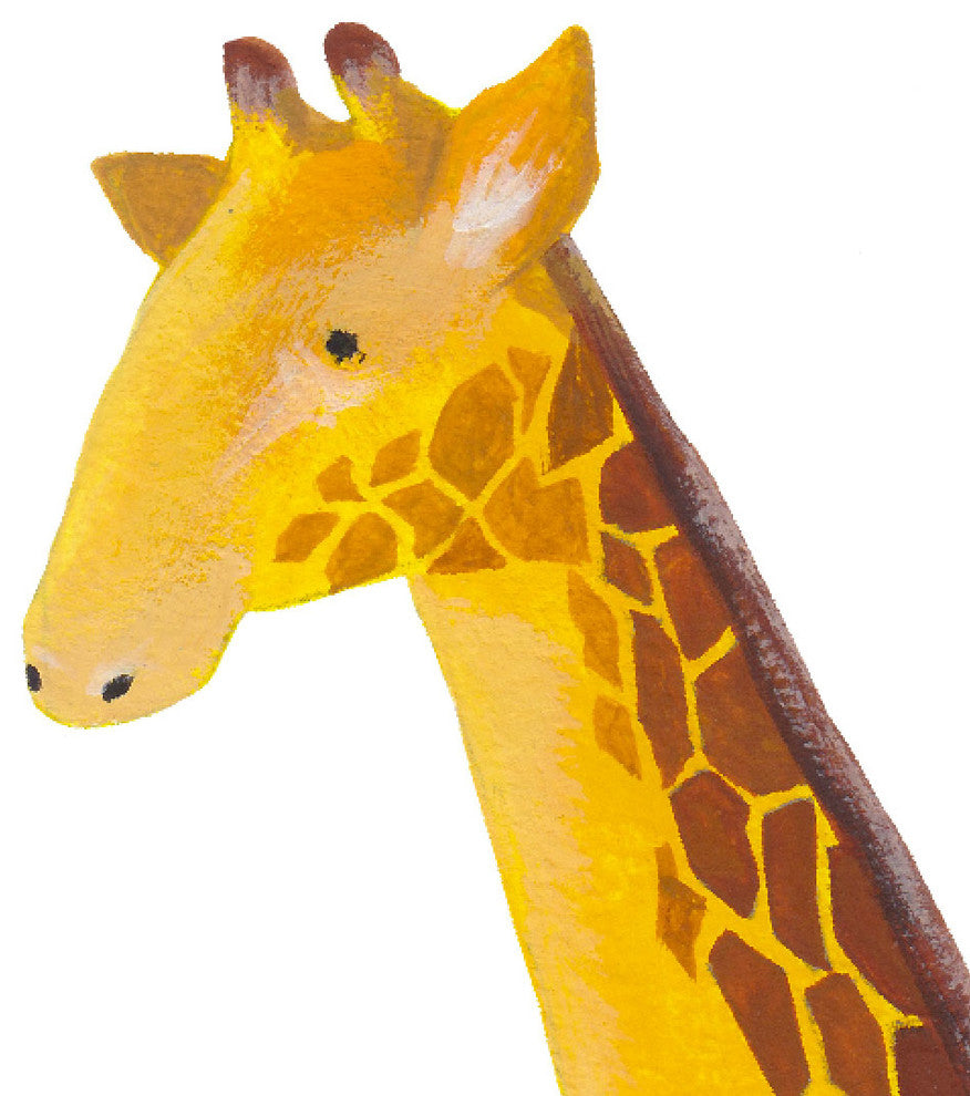 Wild Animals, Tropical Leaves Vinyl Wall Sticker, Giraffe
