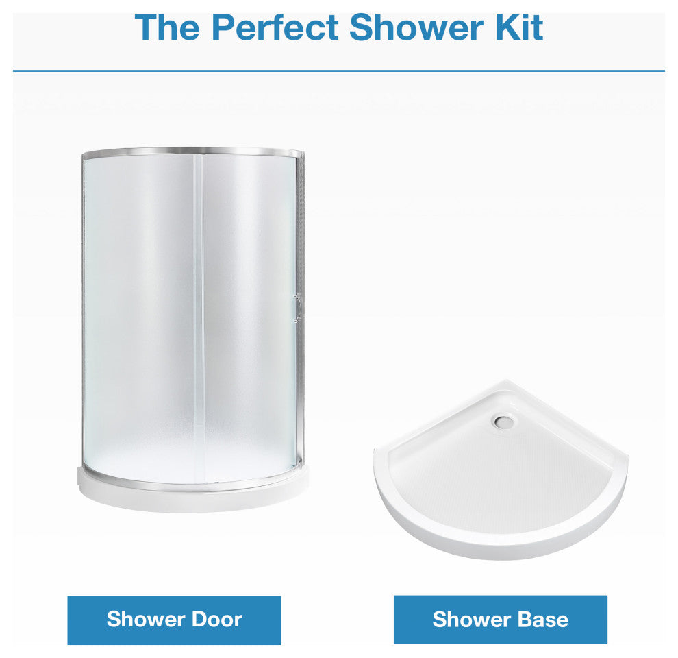 Ove Decors Breeze Shower Kit, Frosted Panels and Base, Satin Nickel, 36"