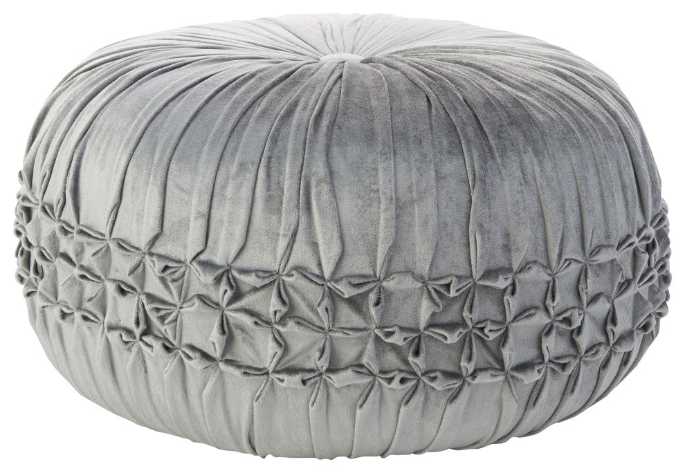 Mina Victory RC833 Pouf, Charcoal, 20" x 20" x 12"