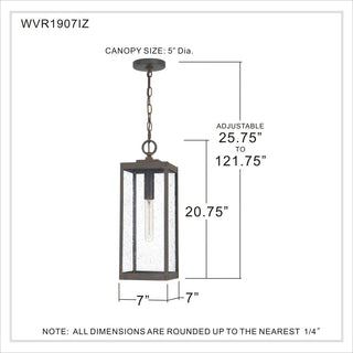 Quoizel WVR1907 Westover 1 Light 7"W Outdoor Mini Pendant - Antique Brass