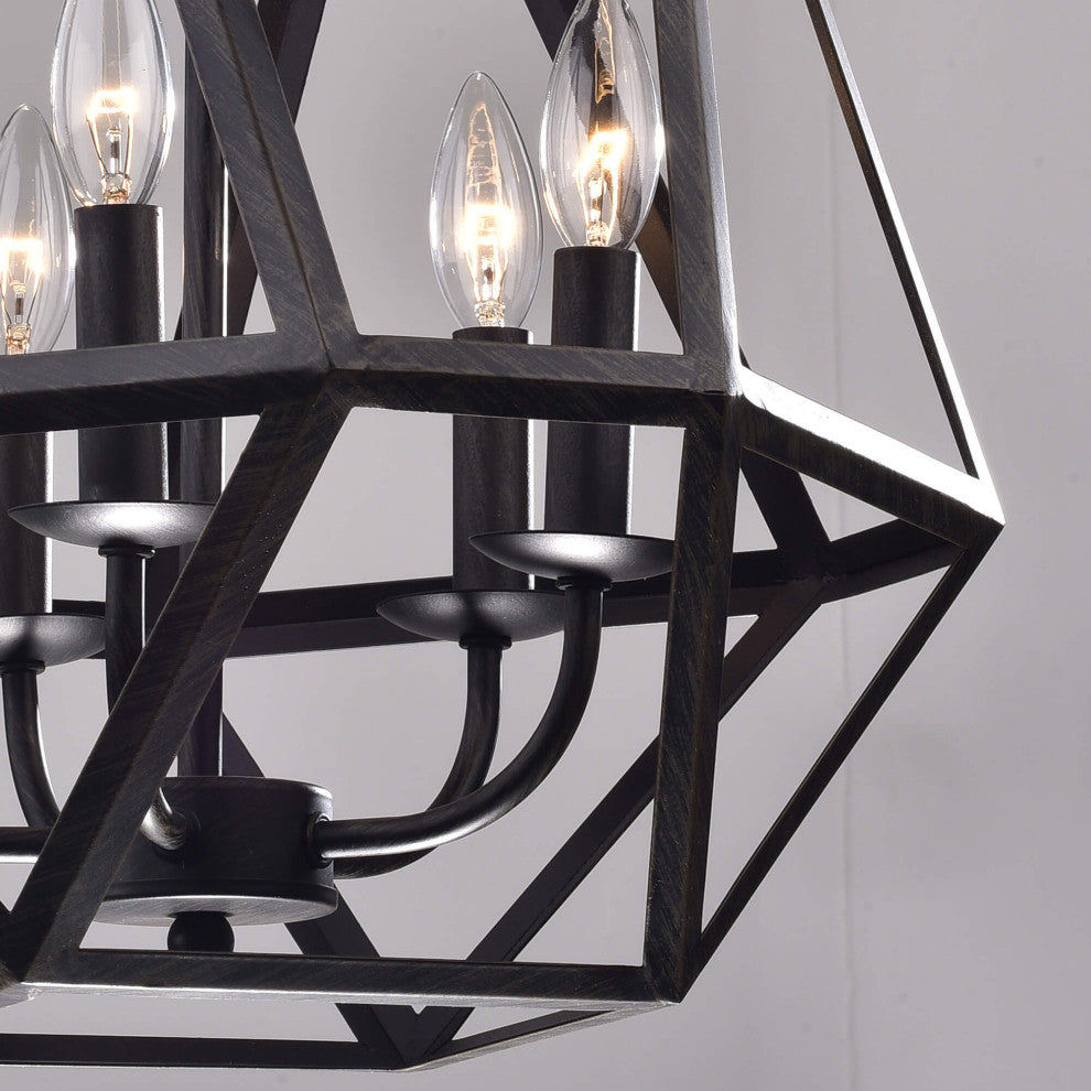 Iris 5-light Modern Antique Black Chandelier