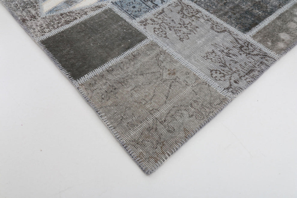 Rug N Carpet - Handwoven Anatolian 6' 7'' x 9' 11'' Flag Patchwork Rug