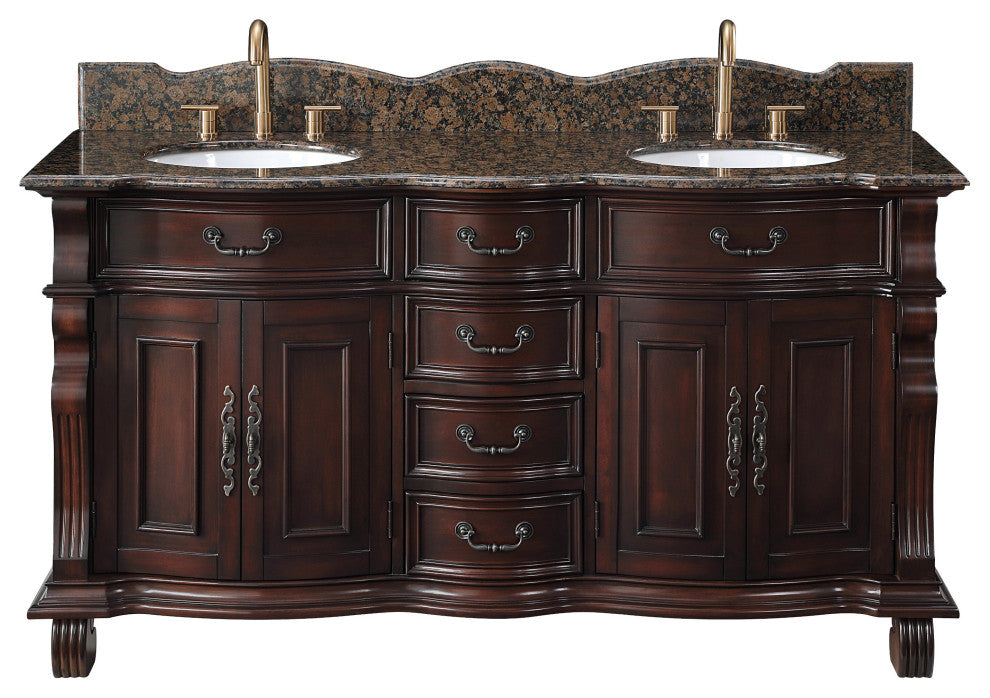 64" Timeless Classic style Hopkinton Double Sink Bathroom Vanity GD-4438SB-64