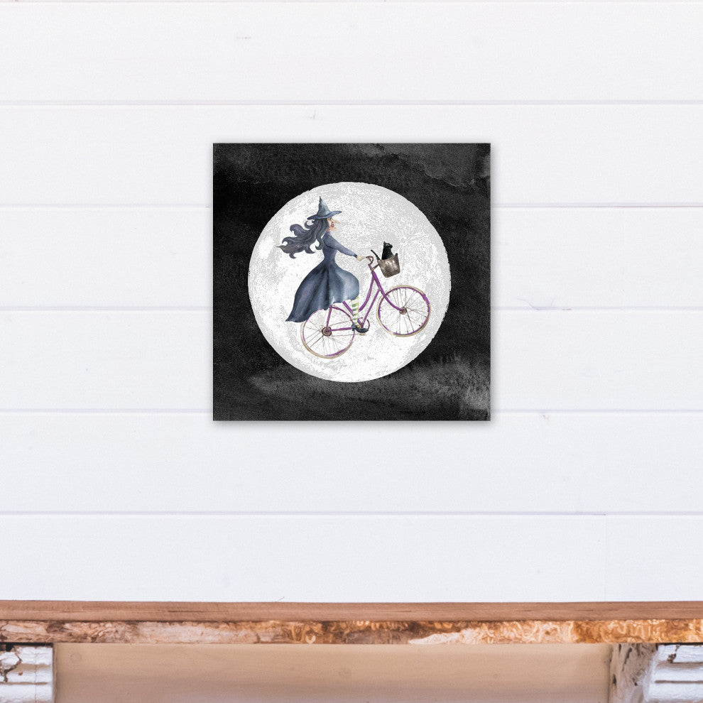 Witch Bike 16x16 Canvas Wall Art