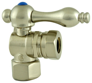 Kingston 1/2" IPS X 1/2" X 7/16" Slip Joint Angle Stop, Brushed Nickel