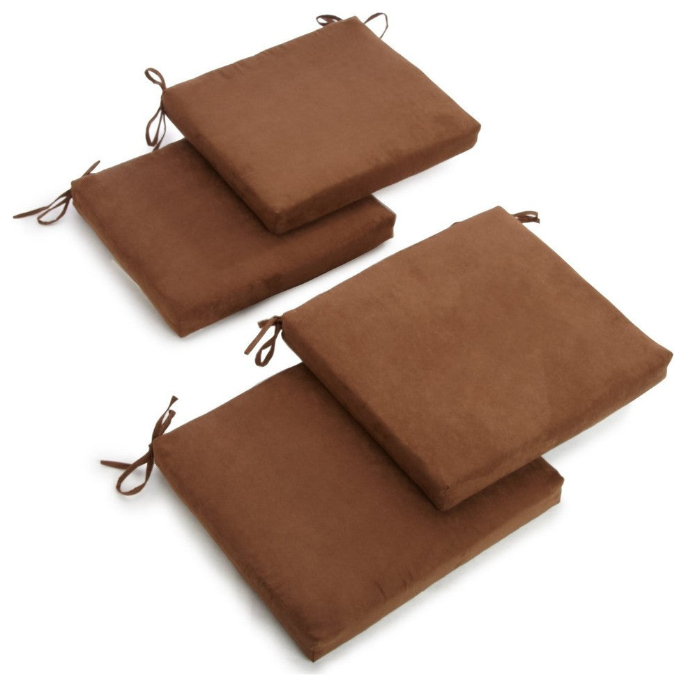 20"x21" Polyester Chair Cushion, Set of 4, Chocolate Brown