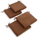 20"x21" Polyester Chair Cushion, Set of 4, Chocolate Brown