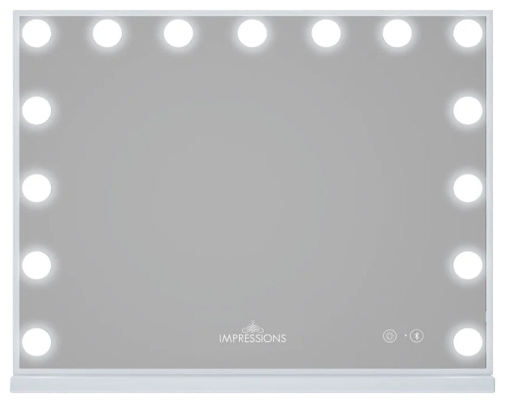 Hollywood Aurora  Tri tone Vanity Mirror with Bluetooth, White