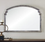 Luxe Extra Wide Silver Shaped Arch Wall Mirror 42 in Contemporary Classic Sofa