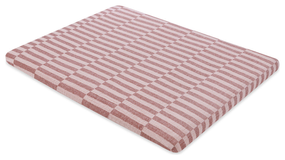 All-Stages Midi Crib Sheet, GOTS Certified Organic Muslin Cotton, Maroon Stripe