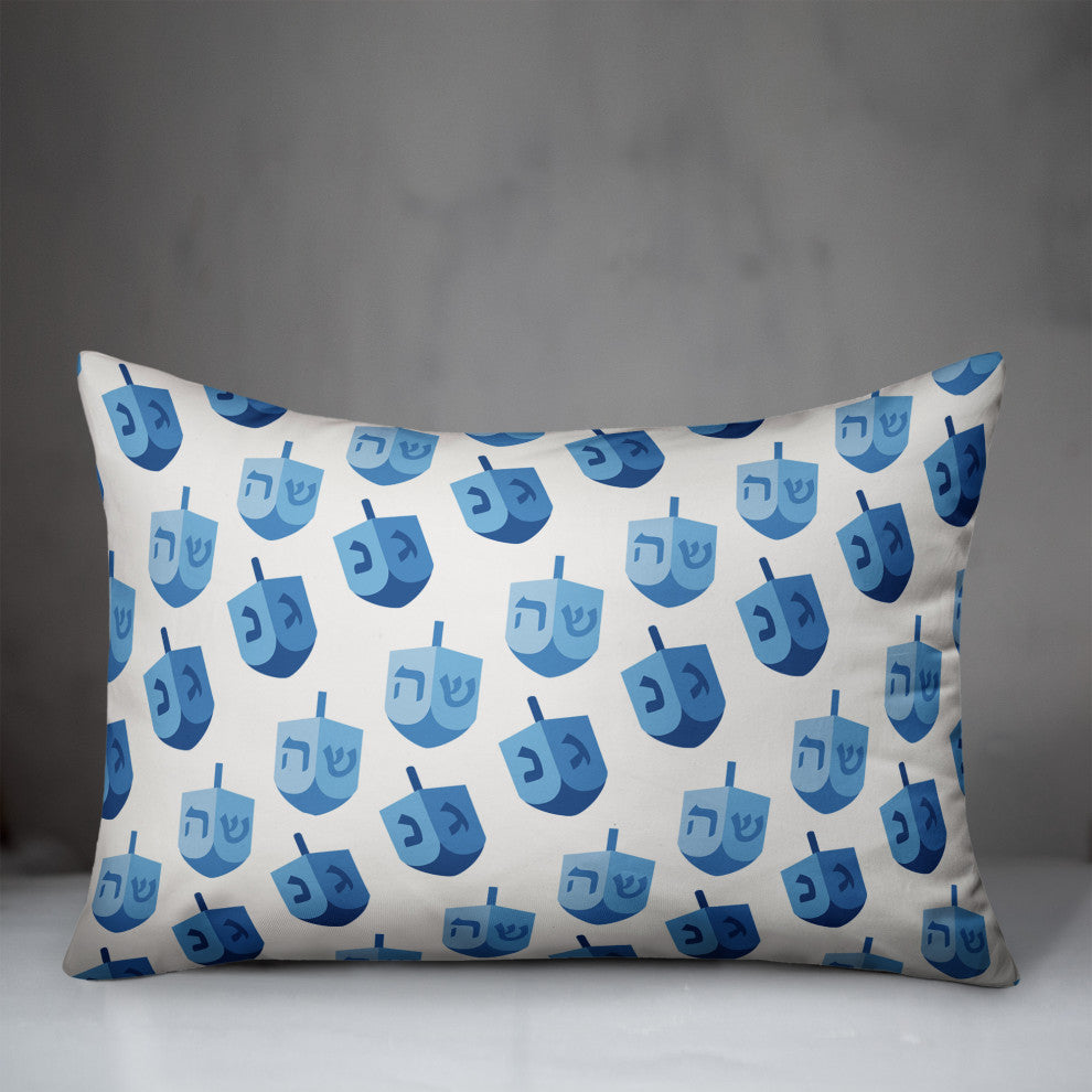 Blue Driedel Pattern 14"x20" Throw Pillow