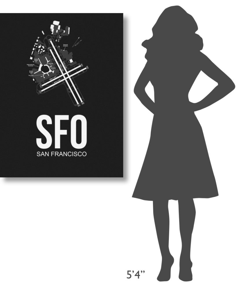 "SFO San Francisco Airport Black" Fine Art Print