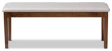 Baxton Studio Teresa Gray Fabric and Walnut Finished Wood Dining Bench