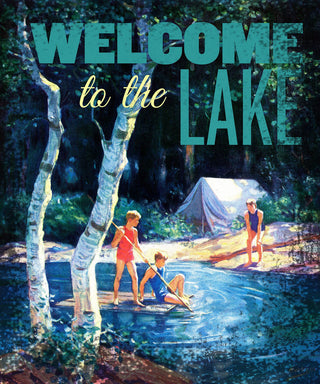 "Welcome to Lake" Painting Print on Wrapped Canvas