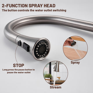 Single Handle Pull Down Sprayer Kitchen Faucet with Touchless Sensor, Brushed Nickel