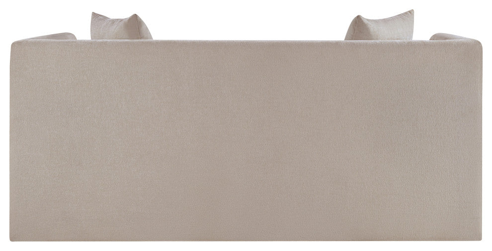 Everett Upholstered Loveseat, Beige, Chenille Fabric
