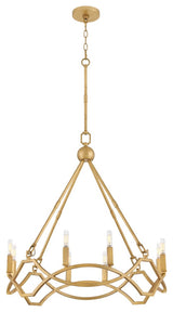 Leona LED Chandelier in Distressed Brass