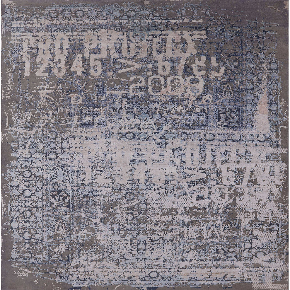 Ahgly Company Indoor Square Mid-Century Modern Area Rugs, 6' Square