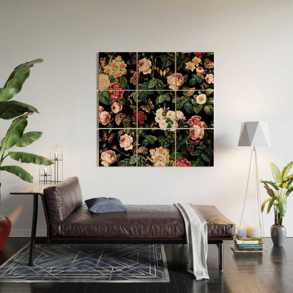 Burcu Korkmazyurek Floral And Butterflies Wood Wall Mural