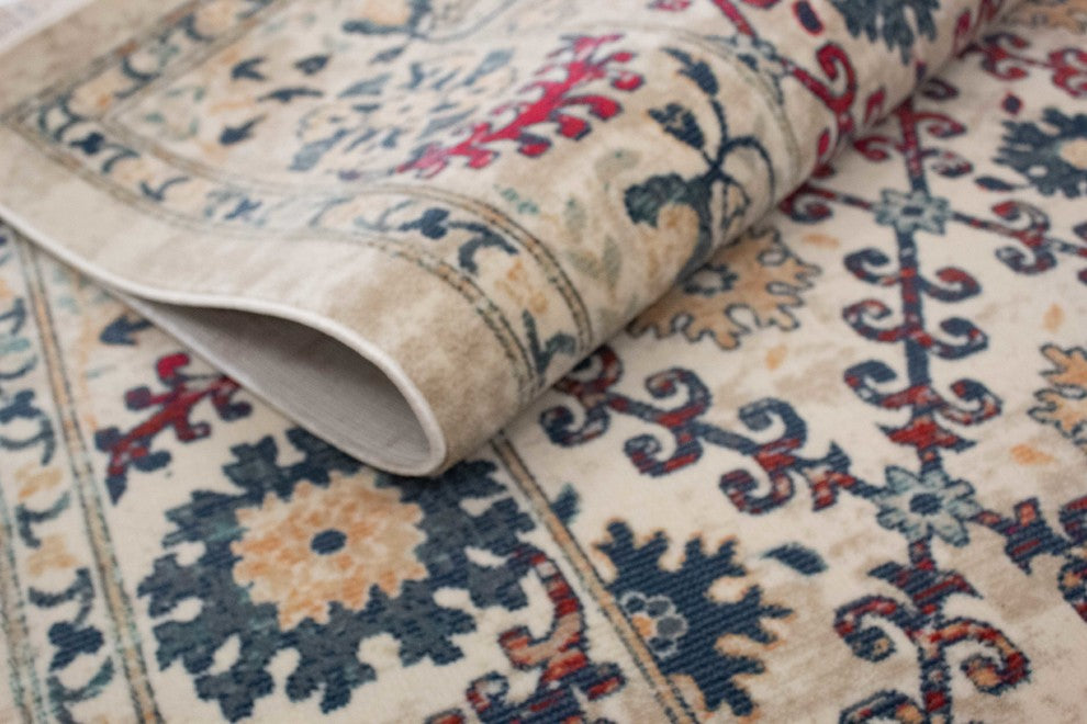 Noori Rug Distressed Nicki Ivory/Blue Rug