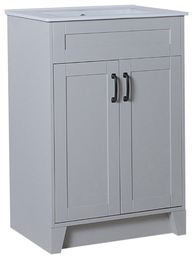 Dena Single-Sink Vanity, 24", Light Gray