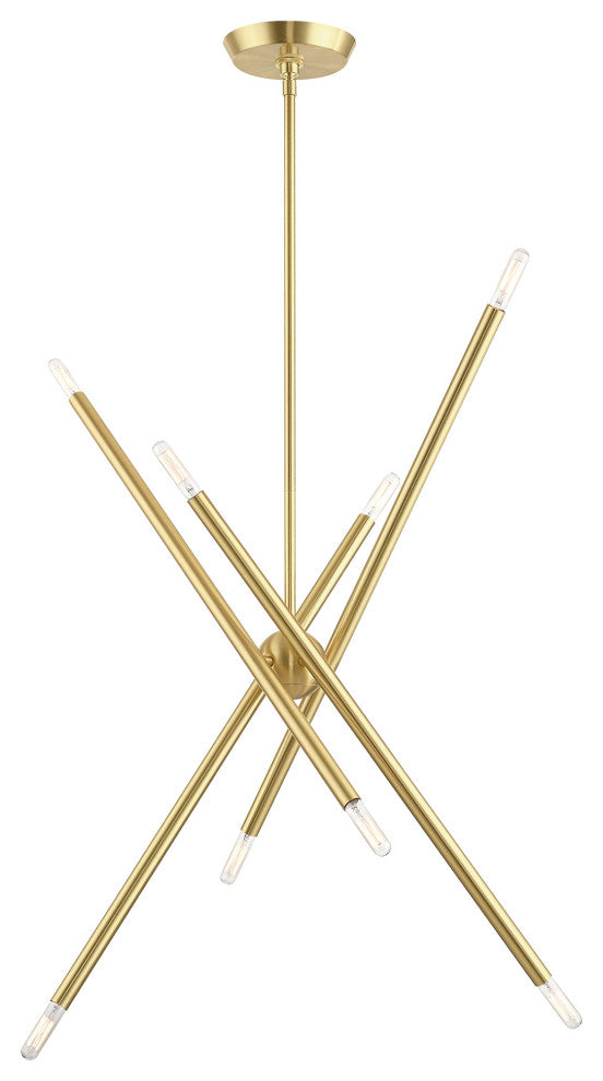 Livex Lighting Soho 8 Light Satin Brass Linear Chandelier