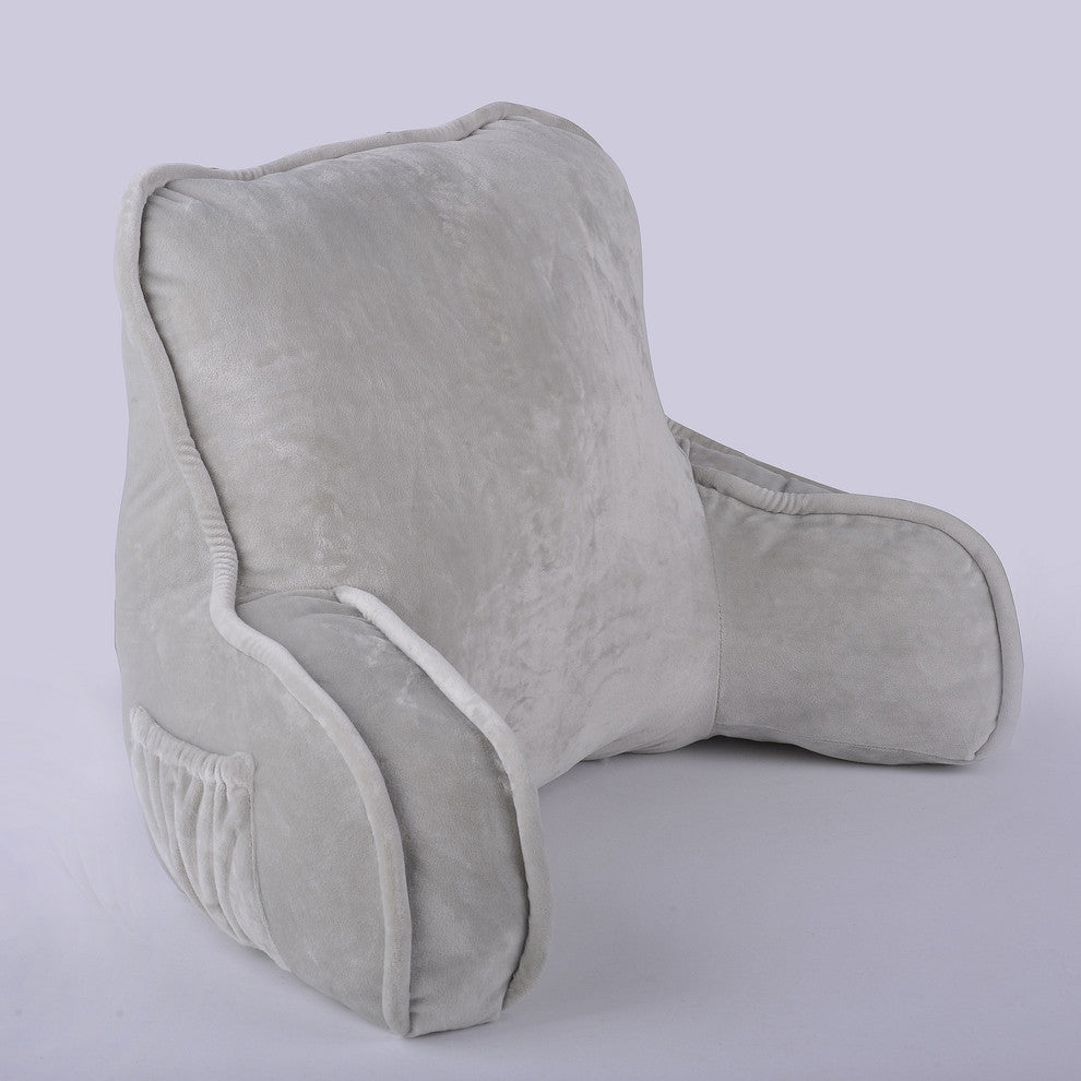Supersoft Bedrest Lounger Backrest With DIY Filling, Light Gray
