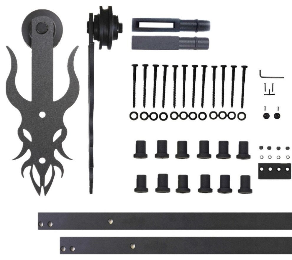 Sliding Barn Door Hardware Kit, Imperial Design, Single Door, 15'