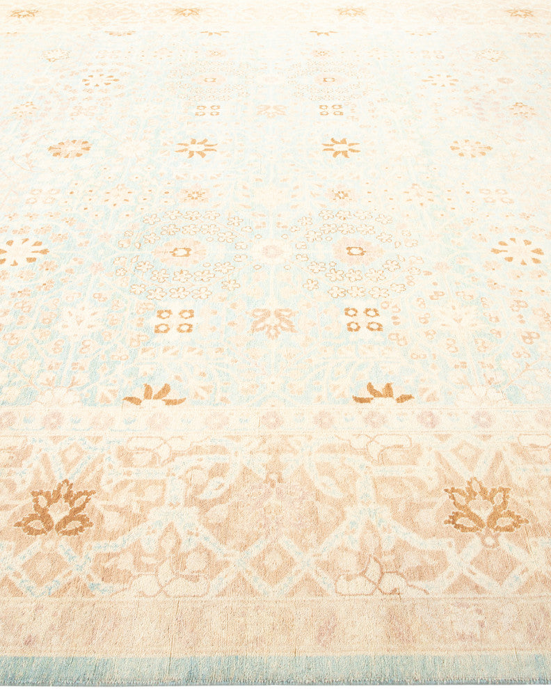 Lucille, One-of-a-Kind Hand-Knotted Area Rug Light Blue, 8'4"x9'10"