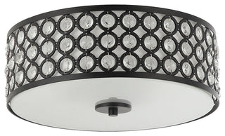 3-Light 14 in Modern LED Flush Mount Light With Crystal