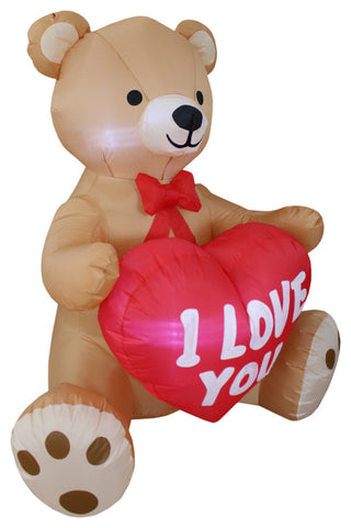 Valentine's Inflatable Bear With Heart, 4'