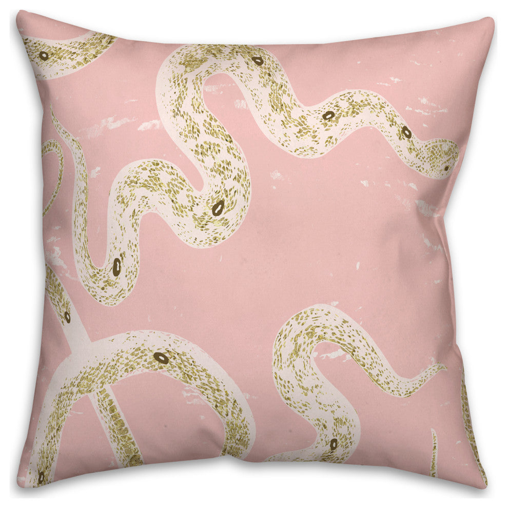 Pink Snake 20x20 Throw Pillow