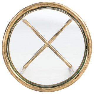 Safavieh Couture Jessa Forged Metal Tall Round End Table, Brass