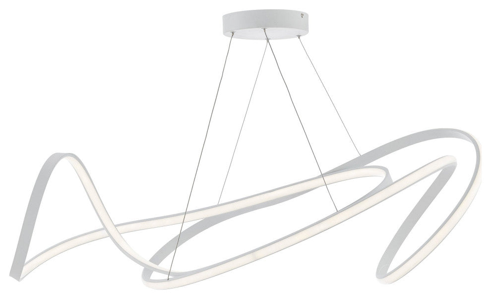 Moscow Dimmable Integrated LED Chandelier, White, Smart Dimmer Included