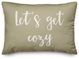 Let's Get Cozy Lumbar Pillow, Beige, 14"x20"