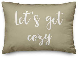 Let's Get Cozy Lumbar Pillow, Beige, 14"x20"