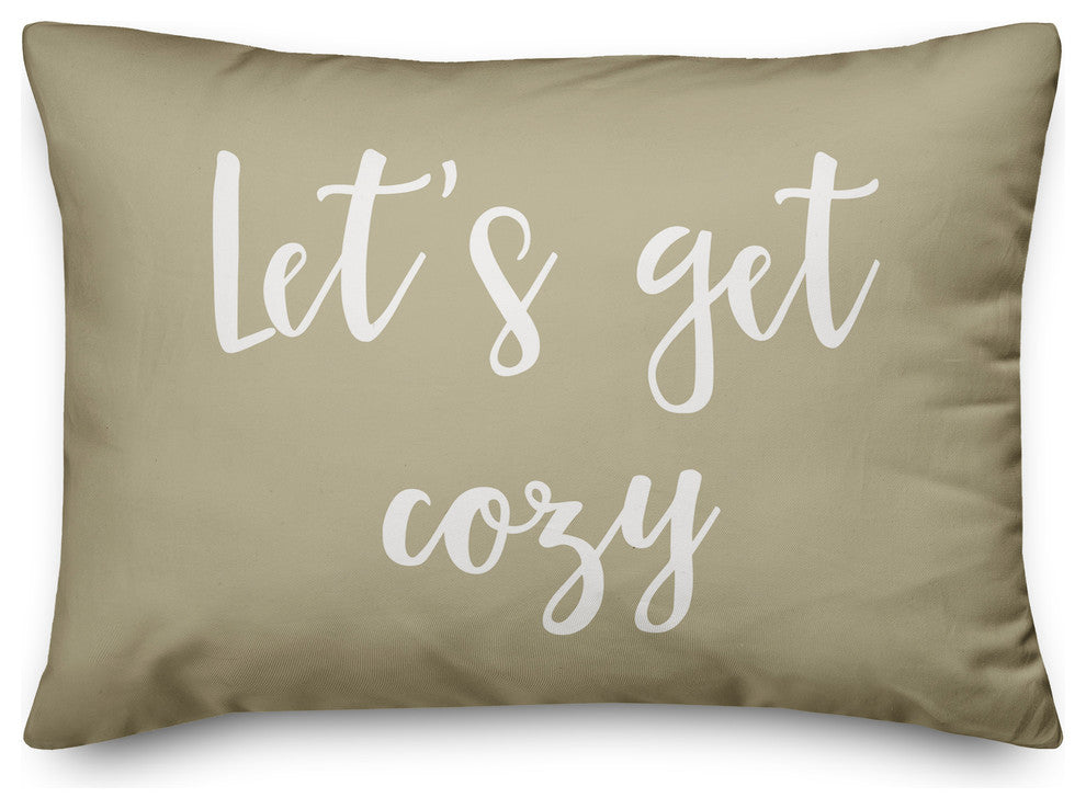 Let's Get Cozy Lumbar Pillow, Beige, 14"x20"