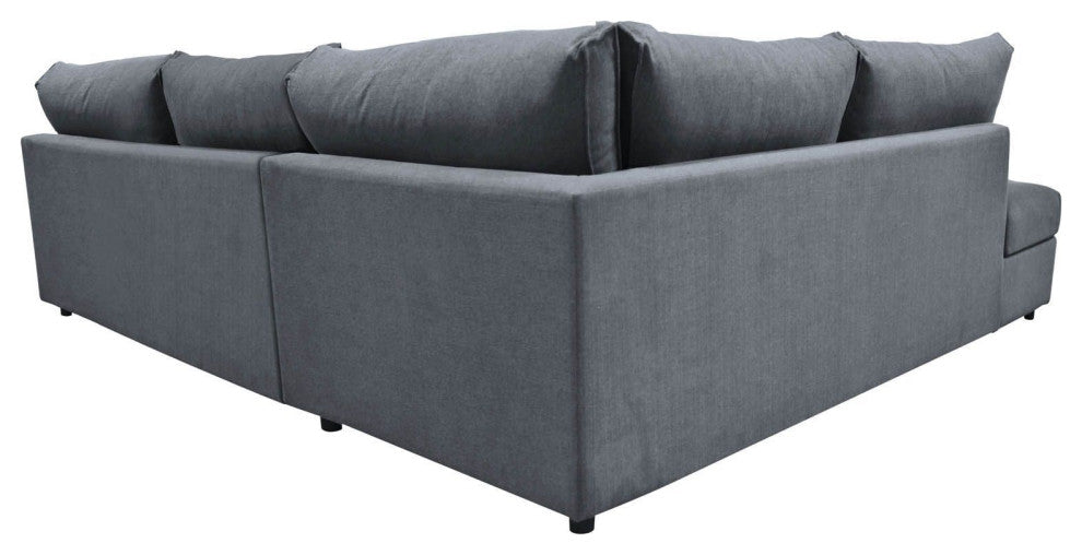 Lounge Upholstered Left Sectional, Asphalt Gray