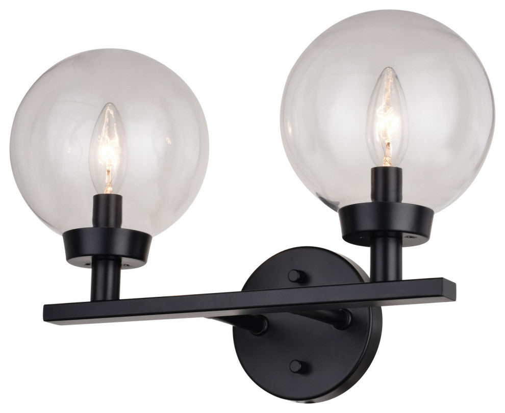 Lander Two Light Vanity in Matte Black