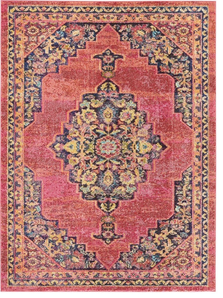 Nourison Passionate Pink Flame Area Rug, 6'7"x9'6"