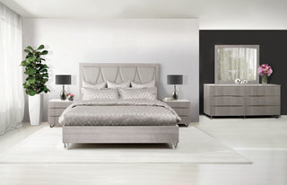 Marin Eastern King Panel Bed - Greige