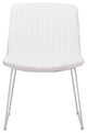 Dining Chair, Set of 2, Faux Vinyl Leather, Steel, White, Kitchen Cafe Bistro