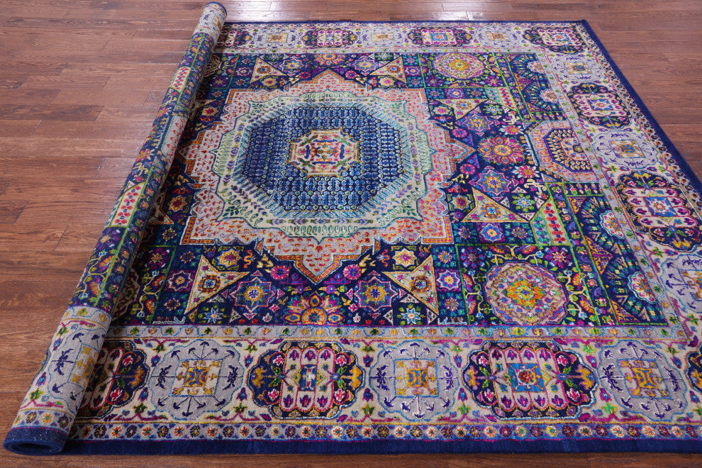 Wool & Silk Mamluk Hand Knotted Rug 7' 11" X 9' 9" - Q13718