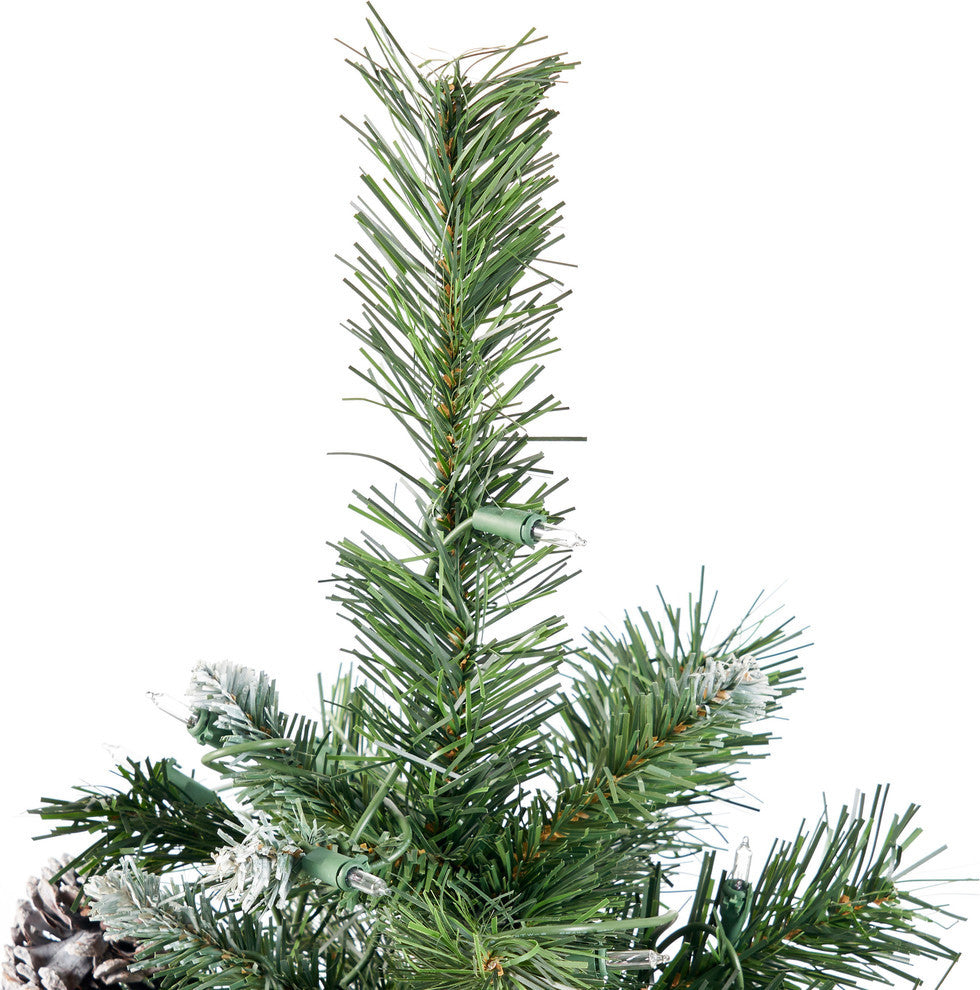 4.5' Mixed Spruce Artificial Christmas Tree, Pre-Lit Clear