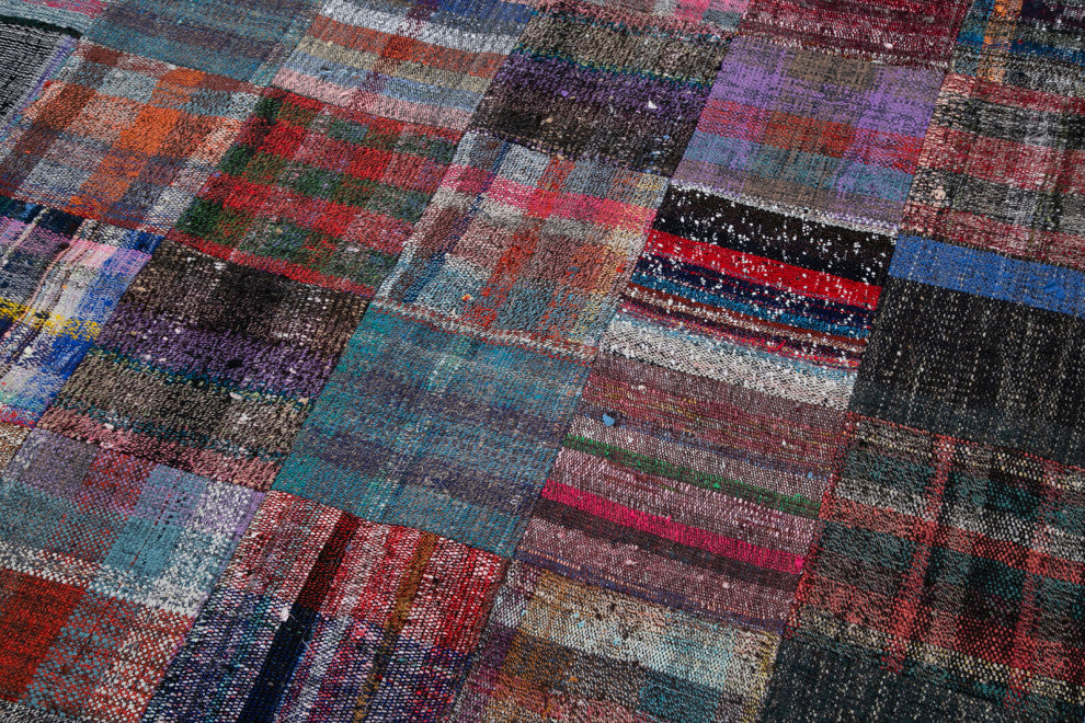 Rug N Carpet - Handmade Oriental 8' 6'' x 11' 7'' Unique Patchwork Kilim Rug